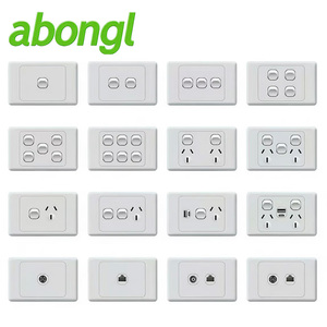 Sakelar & Stopkontak Panel Sentuh Tipe 10A Australia 118, Bersertifikasi UK SAA, Stopkontak Pengisian Daya Rumah Tangga & RV Luar Ruangan, 1 Port USB-A USB Abongl - Product Image 1