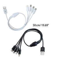 Kabel Splitter 4-in-1 ZEANDA USB Type-C 5A Pengisian Cepat, Pelindung Jalinan Tembaga Berlapis Timah, Selubung PVC, Panjang 0.5M, Komputer Pribadi