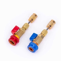 Ensemble de vannes haute et basse pression LGII à connexion rapide, adaptateur en laiton rouge et bleu pour outils de service de réfrigérant AC