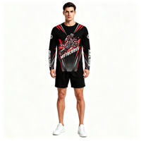 T-shirt à manches longues pour homme, sublimation personnalisée, style Dirt Bike, col rond, impression intégrale, pour streetwear