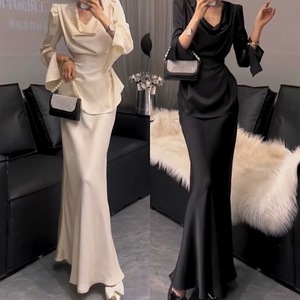 Tenues de créateur Printemps-Automne 2026 : Ensemble élégant et tendance haut de gamme avec haut à col nœud et <span class=keywords><strong>jupe</strong></span> pour <span class=keywords><strong>femme</strong></span> - Product Image 5