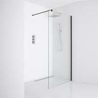 Pintu Kaca Tempered Tanpa Bingkai CE Walk-in Shower dengan Desain Modern, Fitur Mudah Dibersihkan, dan Batang Penyangga untuk Kamar Mandi Hotel