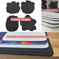 Tapis de souris personnalisé en caoutchouc vierge pour ordinateur, grande taille standard, rectangulaire ou carré, pour le gaming, avec bord cousu