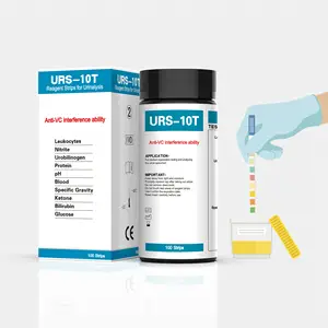 Bandelettes de test d'urine URS-10T à 10 paramètres, bandelettes de test urinaire, glucose, cétone, pH, protéines, sang, SG