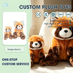 Peluche Panda Rouge de Qualité Supérieure, Douce et Confortable, en Coton PP, Idéale pour Cadeau d'Anniversaire Enfant et Jouet Anti-Stress - Product Image 1