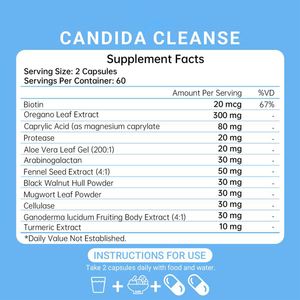 Suplemento de equilibrio de levaduras para mujeres adultas, cápsulas de mezcla herbal Candida <span class=keywords><strong>Cleanse</strong></span>, salud digestiva intestinal, grado alimenticio, 60 cápsulas por paquete - Product Image 2