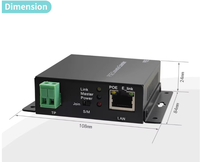 Convertidor PoE de 500 Metros 10/100Mbps de un Solo Puerto Ethernet y Alimentación a través de 2 Cables, Extensor PoE de Par Trenzado para Cámaras IP
