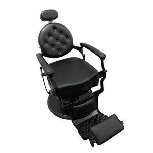 Chaise de salon de coiffure en métal avec revêtement en cuir véritable, siège de style réglable pour salon de beauté et studio de coiffure - Product Image 6