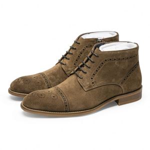 Nuevas Botas de Piel Impermeables para Hombre con Cordones, Botas Cálidas para Invierno y Otoño, Zapatos Casuales Cómodos y a la Moda - Product Image 2