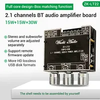   Carte d'amplification audio 2.1 canaux 50W+50W+100W/15W+15W+30W Subwoofer Bass AMP TWS Contrôle par application ZK-LT23