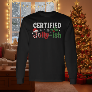 เสื้อยืดแขนยาวคริสต์มาส Jolly-Ish ที่ได้รับการรับรอง สร้างบรรยากาศวันหยุดแสนสนุก - Product Image 3