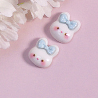 Mini accessoires en résine brillants à pois, peints par pulvérisation, motifs ours et lapin, breloques DIY, patchs, vente en gros, accessoires pour cheveux d'enfants