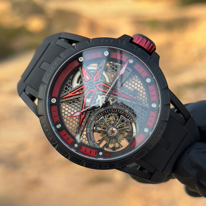 Reloj Mecánico Manual para Hombre de Precisión con Tourbillon Volante Luminoso, Esfera de Panal Impermeable Negra de Grado Premium - Product Image 1
