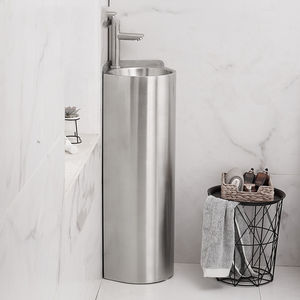 Évier <span class=keywords><strong>de</strong></span> coin autoportant moderne en acier inoxydable SS304, lavabo triangulaire gain <span class=keywords><strong>de</strong></span> place pour <span class=keywords><strong>jardin</strong></span> extérieur, balcon, camping-car, salle <span class=keywords><strong>de</strong></span> bain 80 cm - Product Image 4