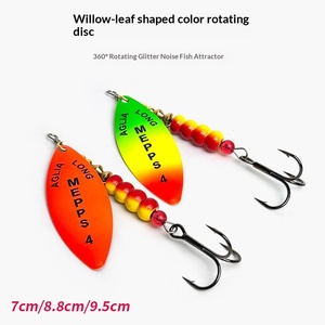 Leurre de pêche transfrontalier en forme de saule, jig en cuivre <span class=keywords><strong>Mepps</strong></span>, spinners multicolores à rotation 360° avec paillettes, vente en gros de leurres artificiels - Product Image 1