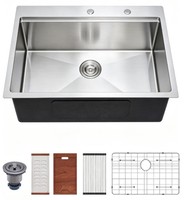 Évier de cuisine professionnel en acier inoxydable 304, fait main, grand modèle double/simple, à encastrer, multifonction, garantie 5 ans