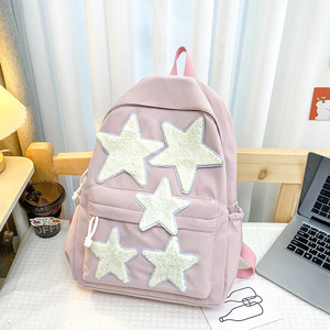 Sac <span class=keywords><strong>Tendance</strong></span> 2025 Style japonais mignon fille nouvelle grande capacité étoile sac à dos tout match collège étudiant cartable - Product Image 5