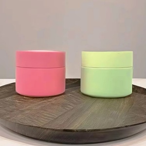 50ml 100ml Custom Color Matte Glass Cosmetic Jar for Skin Care with Plastic Cap and Tube - Product Image 1