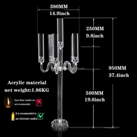 Chandelier à 5 bras chandelier acrylique Table de mariage pièce maîtresse fleur support fête chandelier décoration