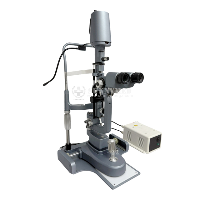 SY-V004-2 Advanced Slit Lamp with 5 Magnifications, LED Lamp & Built-in Yellow Filter, Metal Finish for Ophthalmology