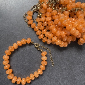 Bracelet en pierres naturelles épaisses et colorées, étanche, classique, simple, en or 18 carats, idéal comme cadeau, vente en gros - Product Image 5