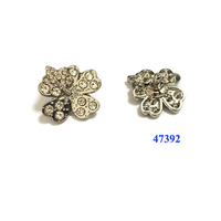 Boucles en métal plaqué or en forme de cœur, accessoires, strass, clips pour chaussures