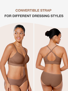 Bán buôn mềm ẩn trở lại chất béo Shapewear Áo ngực đẩy lên áo ngực Wirefree V cổ độn t Áo sơ mi hỗ trợ áo ngực - Product Image 5
