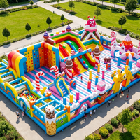 Château gonflable commercial d'extérieur sur le thème du parc d'attractions, équipement de divertissement, fabrication sur mesure certifiée CE