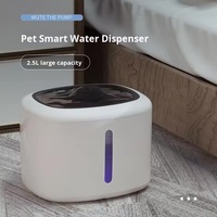 Bebedero para Gatos de 2.5L, Dispensador de Agua Automático, Diseño Desmontable, Fácil de Limpiar, Funcionamiento Silencioso, Moderno, de Plástico