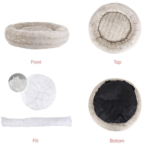 YangyangPet Luxury Ultra extraíble lavable cremallera redonda suave calmante Donut lavable mascota para cama de perro con cama de perro - Product Image 4