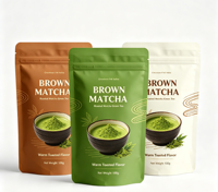 Sachets Doypack Épais Personnalisables avec Votre Logo pour Poudre de Matcha, Fermeture Éclair Hermétique, pour Matières Premières de Pâtisserie