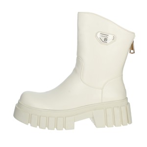Stivaletti bassi da donna color crema 8289 con chiusura Slip-On stivaletto da neve traspirante tacco 5cm stile coreano suola alta per autunno inverno - Product Image 1