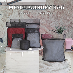 Sac à linge en maille de polyester <span class=keywords><strong>noir</strong></span> en gros pour usage domestique, sac à linge pour lingerie avec machine à laver, <span class=keywords><strong>soutien</strong></span>-<span class=keywords><strong>gorge</strong></span>, chemisier pour paniers et bacs - Product Image 3