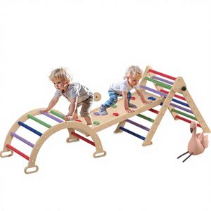 Set de Triángulo de Escalada Montessori Rainbow Piklers, Gimnasio de Escalada para Niños Pequeños, Marco de Madera para Niños, Juguetes para Niños, Rampas de Arco Plegables - Product Image 1