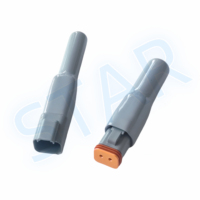 Conectores de enchufe automotriz de 2 vías con bota de goma gris Deutsch DT, con contactos de cobre y carcasa de nailon, con dos tipos de conectores, 1, 2, 1, 2, 2, 1, 2, 2, 2, 2, 2, DT