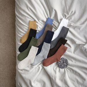 Chaussettes Mi-Hautes en Bambou Blanc Sur Mesure, Chaussettes Longues Minimalistes Professionnelles, Couleur Unie Respirantes, Cadeau Parfait pour l'Automne - Product Image 2