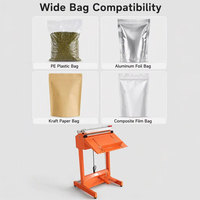 Machine de scellage semi-automatique industrielle manuelle à commande au pied pour film plastique, avec coupeur intégré, pour emballage alimentaire et sacs de quincaillerie