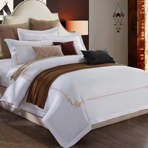 Luxe Hotel Kwaliteit Wit 100% Katoen 400tc Satijn Geborduurd Hotel Beddengoed Dekbedovertrek Set Voor De Verkoop - Product Image 4