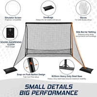 Cage de frappe de golf avec écran d'impact 10x7 pieds pour simulateur, équipement d'entraînement de driving et de chipping intérieur/extérieur
