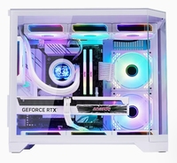 SNOWMAN Customized White Mid Tower Awesome Design Tempered Glass Gaming Computer Case for PC Gamers