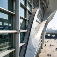 Edificios con Estructura de Acero de Forma Especial para Estaciones de Tren de Alta Velocidad y Centros de Transporte, con Diseño de Gran Tragaluz y Estructura Sísmica