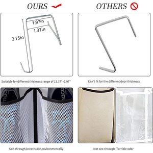 <b>Over</b> <b>The</b> <b>Door</b> Shoe Organizer 2 Pack 24 Pockets Mesh Hanging Rack For Shoes Storage Closet Grey - Product Image 5