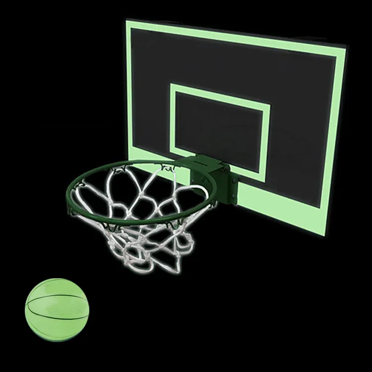 फ्लोरोसेंट हरे रंग की दीवार माउंट मिनी बास्केटबॉल घेरा और बोर्ड