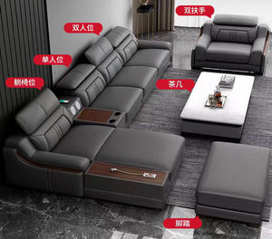 Juego de Sofás de Estilo Europeo Moderno 2024, Juego de Sillas para Sala de Estar, Muebles para el Hogar, Sofás de Cuero Minimalistas, Sofás de <span class=keywords><strong>Esquina</strong></span> - Product Image 4