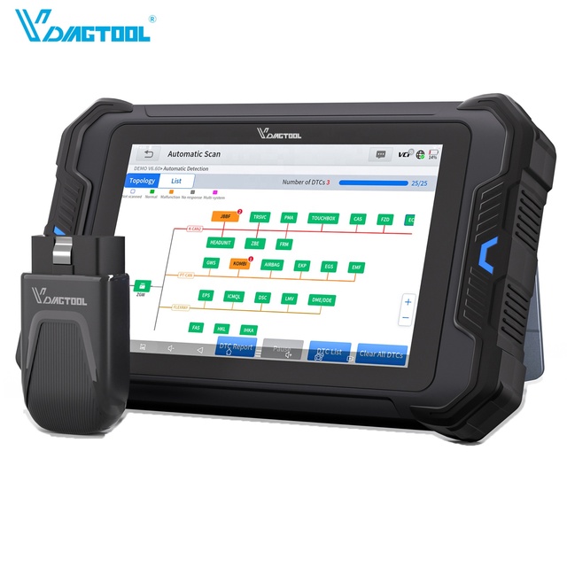 VDIAGTOOL VD80 BT 8" Car Diagnostic Scanner 5000mAh Battery-Key Programming IMMO Reset Add/ Delete Keys Universal Fitment 2-Year