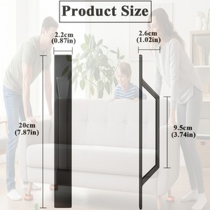 Juego de 2 tiradores autoadhesivos para puertas correderas, sin perforación, diseño industrial moderno, acabado pulido al aceite, para muebles y puertas de vidrio - Product Image 4