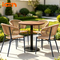 Produits d'usine : Mobilier d'extérieur en rotin, chaise de patio en osier pour restaurant et café, chaise d'extérieur en corde