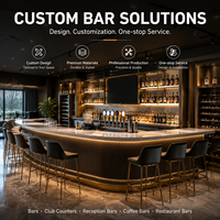 Table de bar en bois avec éclairage LED, personnalisable, pour hôtel, salon, café, restaurant, pub, comptoir de réception