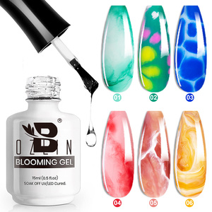 BOZLIN 15ML Gel UV LED Soak Off pour Ongles Effet Fleur Transparent, Gel Blooming pour Graffiti, <span class=keywords><strong>Marbre</strong></span>, Fleur, Aquarelle, Encre - Product Image 1