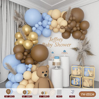 Ensembles de ballons de décoration d'anniversaire bleu clair et or pour bébé garçon thème ours baby shower pour les décorations de fête